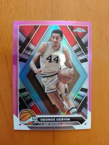 2024 Topps Chrome Basketball Card - George Gervin - Pink - #75 San Antonio - Picture 1 of 2