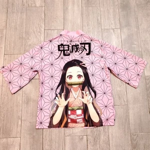 Anime Demon Slayer Kimono Costume Nezuko Pink Cosplay Top Women Girls - Picture 1 of 6