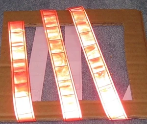 Orange gloss sew on REFLECTIVE TAPE PVC 3'x1" - Picture 1 of 1
