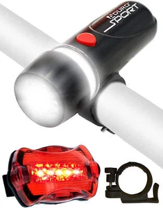 Portable 2 in1 Headlight Tail Bike Light LED Set Silicone Mount Strap by Aduro - Picture 1 of 6