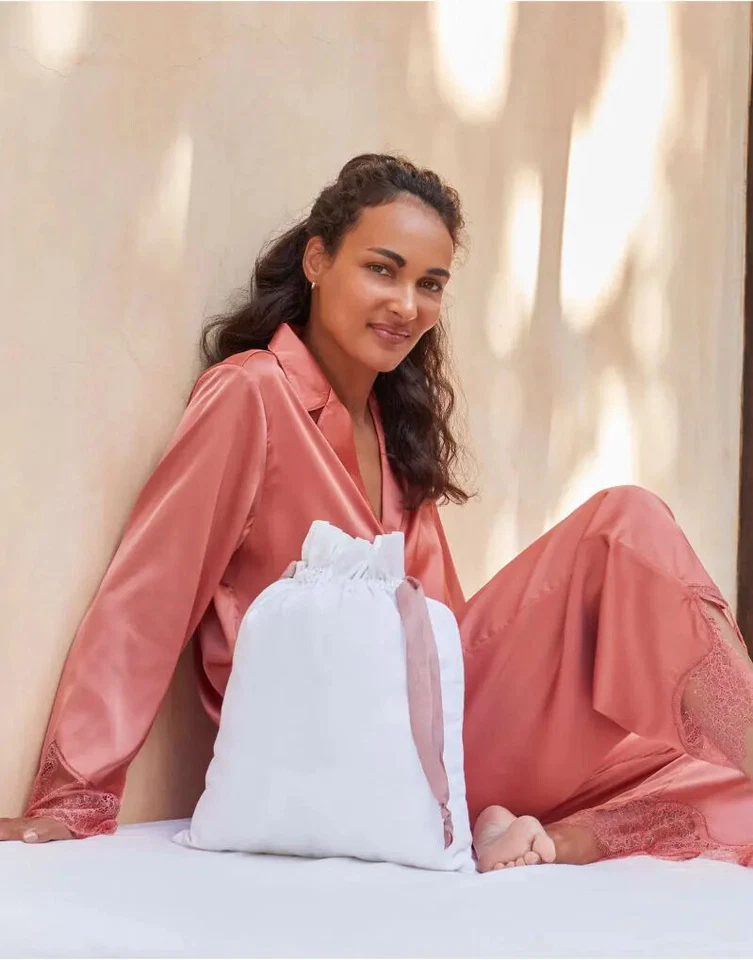 Westford Mill Cotton Bag with Ribbon Cord Tote Canvas Shopping Reusable Bag - Image 1 of 1