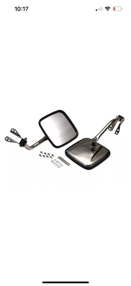 Kit de espejos retrovisores de acero inoxidable pulido Kentrol 30417 para Jeep CJ 1955-1986 Foto 1 de 3