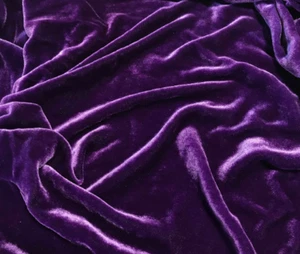 AMETHYST PURPLE Hand Dyed Silk Velvet Fabric - Picture 1 of 1