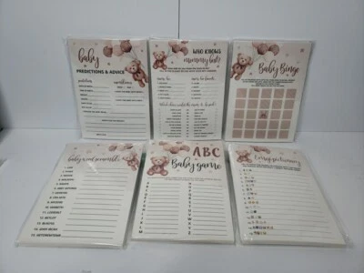 Juego de actividades de juegos de baby shower predicciones consejos bingo ¡y más! ¡FIESTA! Foto 1 de 4