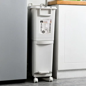 Slim Narrow Kitchen Gap Rubbish Bin Mobile Recycle Waste Pedal Bins with Wheels - Picture 1 of 36