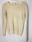 JCrew Sweater XS Ivory Woman?s Pull Over Wool Nylon & Cashmere Ribbed