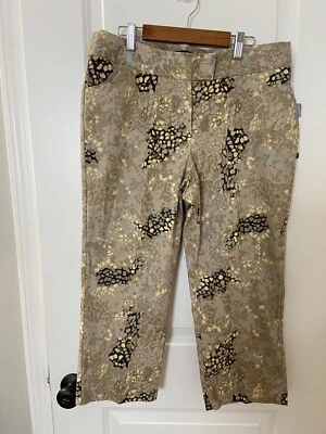 Larry Levine Slim Leg Crop Pants Snake Print Beige/brown  Size 10 NWT - Image 1 of 4