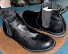 Morona Leather Deep Black Pull On Chelsea Ankle Boots Size 7