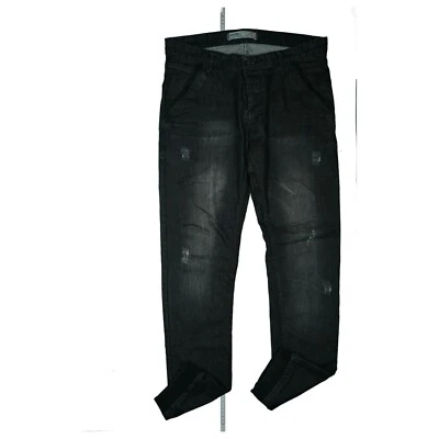MERISH Herren Jeans Hose destroyed Slim Fit XL W36 L34 used look schwarz stretch - Bild 1 von 4