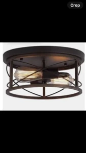 Q&S Farmhouse Ceiling Light Fixture Flush Mount, - Picture 1 of 4