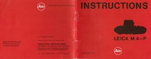 Leica M4-P Rangefinder Instruction Manual - Near New Condition - Picture 1 of 3