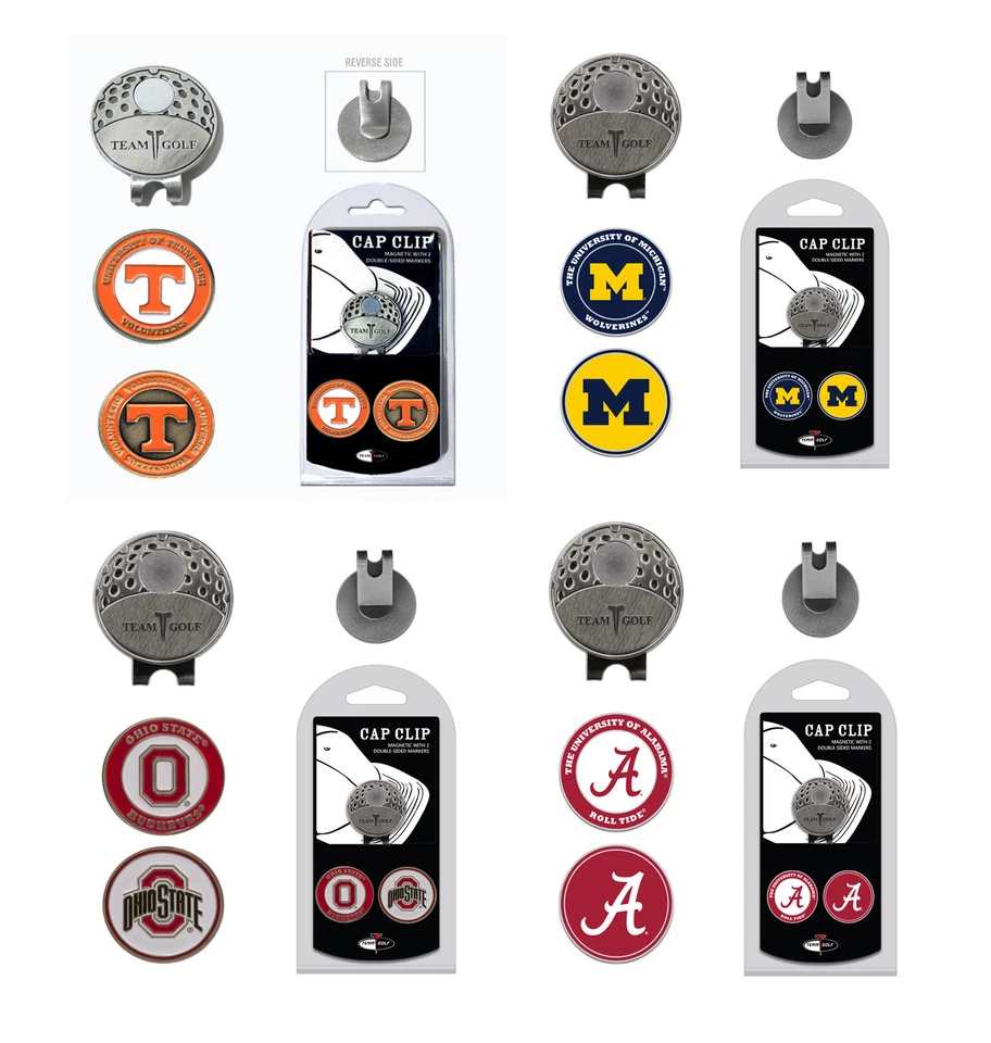 NCAA Team * Pick Your Team * Cap Clip with Golf Ball Markers - College Golf - Image 1 of 1