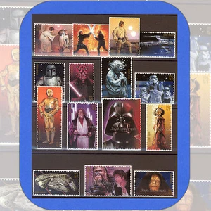 2007  STAR WARS Complete Set of 15 Stamps w/Bonus -MINT-GENUINE- Catalog #4143 - Picture 1 of 4