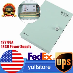 Caja de distribución de fuente de alimentación de 18 canales 12 V CC 30A para cámara de seguridad CCTV - Imagen 1 de 9
