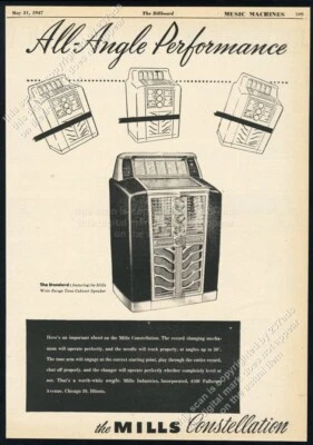 1947 Mills Constellation jukebox photo vintage trade print ad 2 - Image 1 of 4