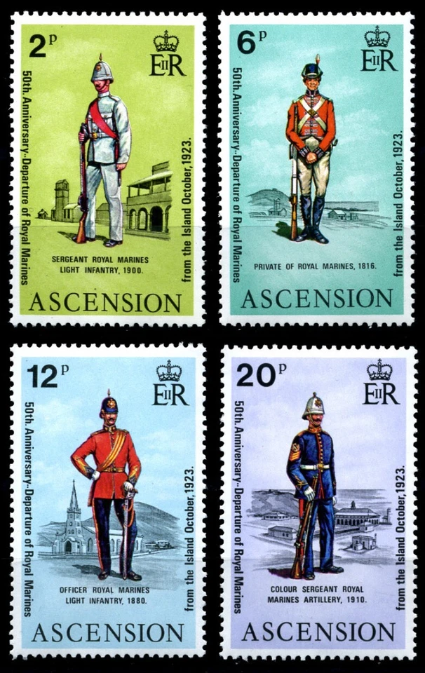Ascension  1973 • Gb# 174-7/Sc# 173-6 • Royal Marines uniforms • cs MNH OG VF - Image 1 of 1