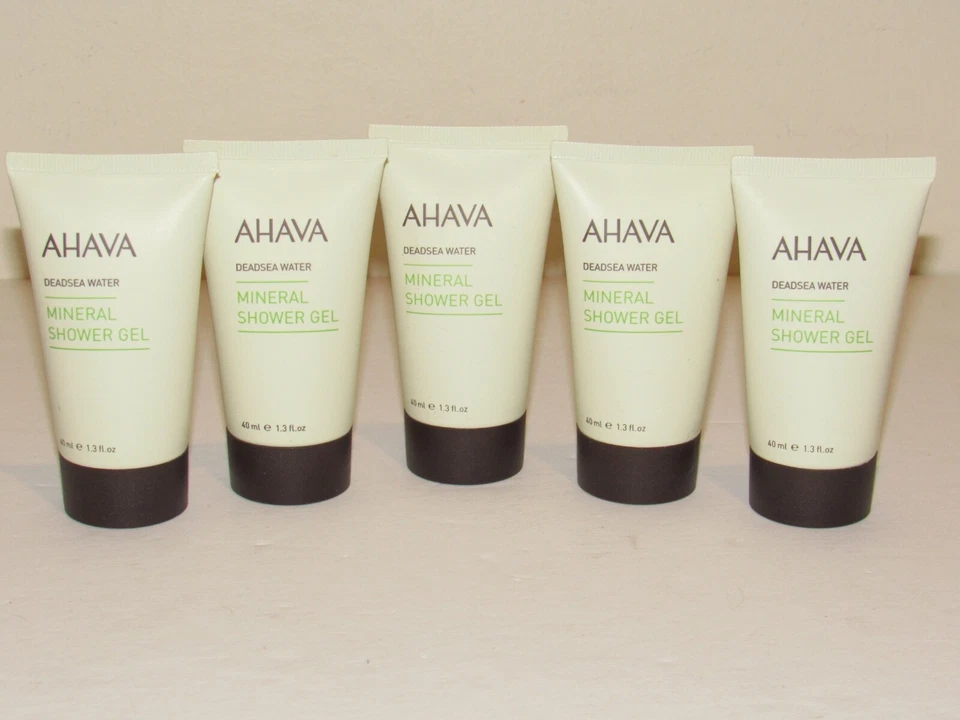 Lote de 5 geles de ducha minerales de agua Ahava Deadsea tamaño de viaje 6,5 OZ TOTAL 1,3 cada uno Foto 1 de 1