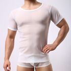 Men's Short Sleeve Mesh Breathable Boxer T-Shirt Casual Sexy Gay Interest