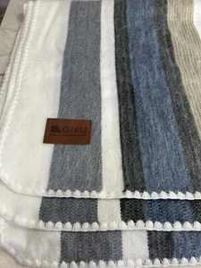 QISU Alpaca Wool Blend Blanket/Throw Multi-Colors Stripes 86x65 (approximate) - Picture 1 of 20