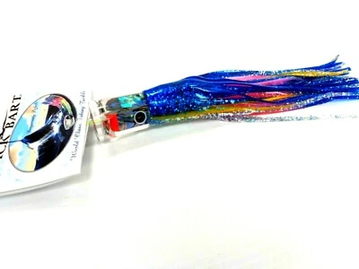 Black Bart El Squid Sr Big Game Trolling Lure Medium - Paua Blue Yellow Rainbow - Image 1 of 3