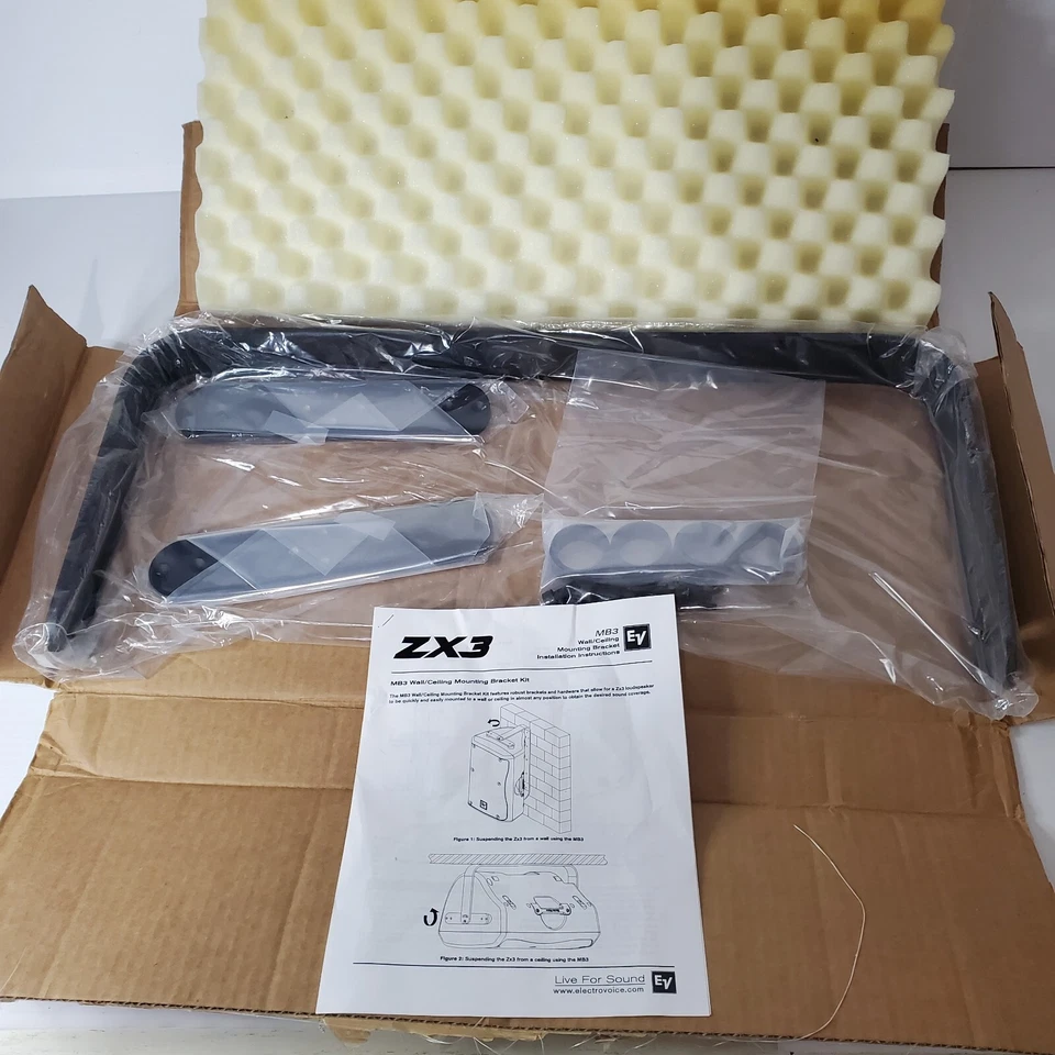 Kit de montaje en techo de pared Electro Voice MB3 para altavoces ZX3 negro nuevo en caja  Foto 1 de 4