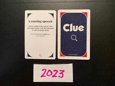 Clue  2023   A Rousing Speech  Card  Game Replacement Pieces - Image 1 of 2