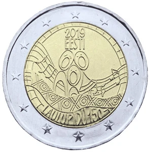 ESTONIA - 2 euros conmemorativa 2019 - 150 años del primer festival de la canción UNC - Imagen 1 de 1