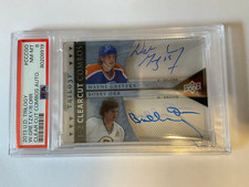 12-13 UD Trilogy Clear Cut Combo Wayne Gretzky Bobby Orr Dual On Card AUTO PSA 8