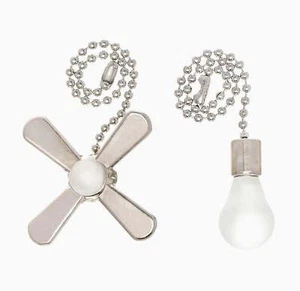 Mainstays 7" Satin Nickel Pull Chain Ceiling Fan with Light Bulb,New Upgrade - Picture 1 of 7