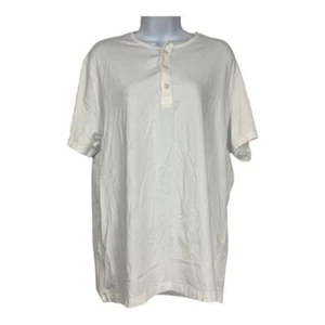 Express White Slim Supersoft Stretch Breathable Short Sleeve Henley T-Shirt XL - Picture 1 of 4