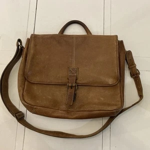 Vintage L.L. Maletín para portátil bolso mensajero de cuero envejecido marrón frijol - Imagen 1 de 13