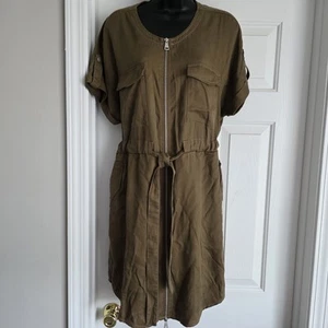 DKNY Utility Dress Size M Olive Color - Picture 1 of 5