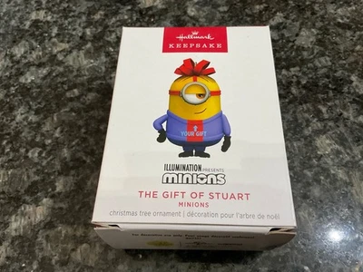🎦New THE GIFT OF STUART Minions 2023 Magic Musical Sound Hallmark Ornament NIB