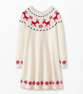 Hannah Andersson holiday sweater dress size 10 Reindeer Snowflake EUC - Picture 1 of 4