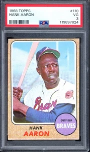 1968 Topps #110 Hank Aaron PSA 3 Vintage HOF Baseballkarte (7824) - Bild 1 von 2