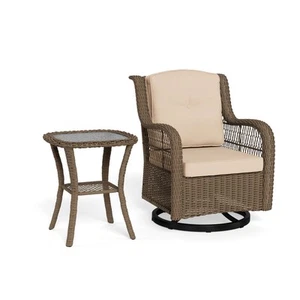 Rio Vista Outdoor Wicker Swivel Glider Chair Set (2-Piece) - Picture 1 of 5
