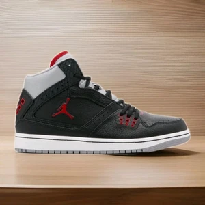 Herren Jordan 1 Flight Mid Sneaker - Schwarz/Grau/Rot - Bild 1 von 7