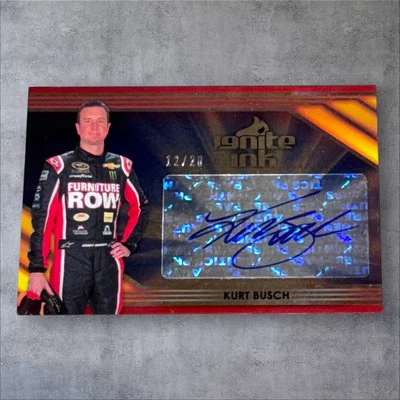 Kurt Busch PACK PULLED NASCAR 2013 PRESS PASS IGNITE INK signed card #12/20 - Image 1 of 2
