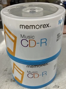 Memorex 100 Pack Blank Music CD-R 700MB 80 Min 40x For Home CD Recorder - Picture 1 of 2