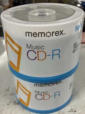 Memorex 100 Pack Blank Music CD-R 700MB 80 Min 40x For Home CD Recorder - Image 1 of 2