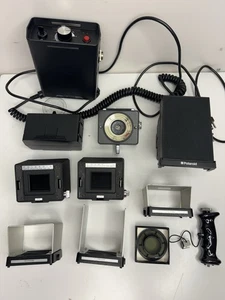 Conjunto de cámara terrestre de primer plano Polaroid CU-5 con marcos de lentes paquete de alimentación de flash - Imagen 1 de 10