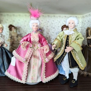 OOAK 1/12 Artisan Dollhouse Dolls French Georgian Couple - Picture 1 of 13