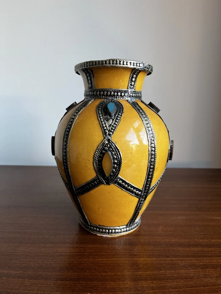 Traditional Moroccan Safi Vase • Jewelled • Hand Made • Vase • - Image 1 of 4