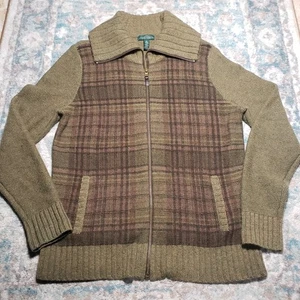 Lauren Ralph Lauren Cardigan Women's XL Vintage Lambswool Sweater  - Picture 1 of 9