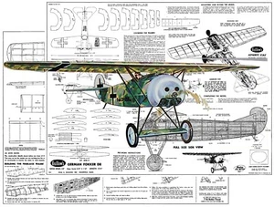 Guillows Model Airplane Plans (FF): Fokker D8 18" Scale Rubber-Powered - Picture 1 of 3