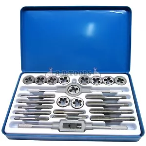 UNF (AF) and UNC Tap and Die 24pc Set Imperial with Metal Case TE104 - Picture 1 of 3