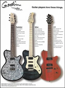The Godin Radiator SDxt LG guitarras 8 x 11 anuncio de guitarra 2002 impresión de anuncio - Imagen 1 de 3