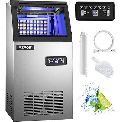 VEVOR 132Lbs/24H Commercial Ice Maker Built-in Ice Cube Machine Water Filter SUS • 277.99$