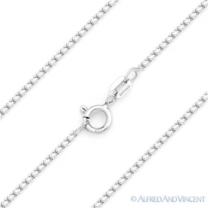 Massive .925 Italien Sterlingsilber Herren Runde Box 1mm Glieder Italienische Kette Halskette - Bild 1 von 2