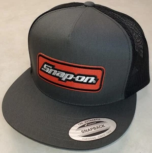 Snap-on Patch Yupoong Trucker Hat / YP Classic 6006 / Snapback Charcoal/Black - Picture 1 of 8